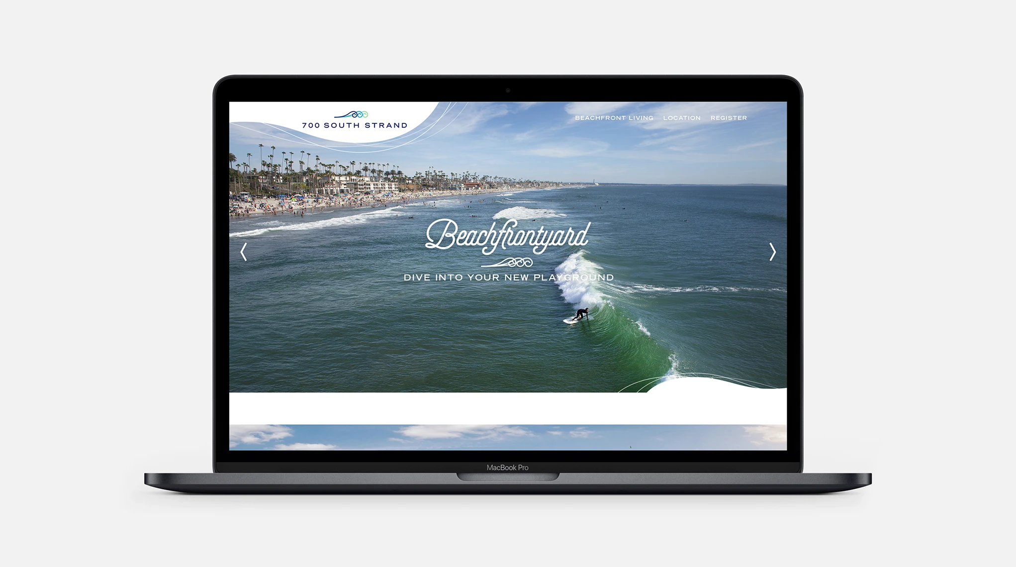 700 South Strand Website Design of Homepage on Laptop