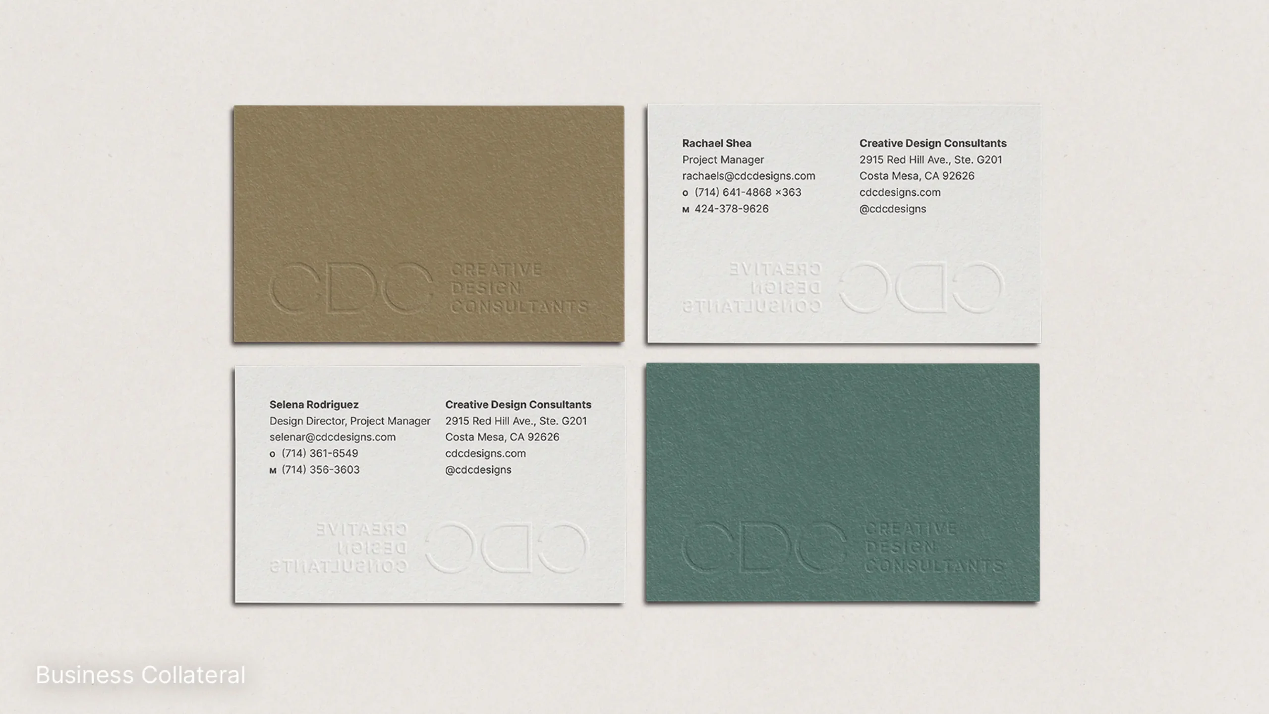 Creative Design Consultants Business Cards